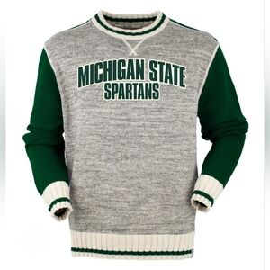 Bruzer NCAA Michigan State Spartans 100% Cotton Crewneck Sweater Men's Large